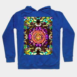 Stained Glass Abstract Rose Mandala Hoodie